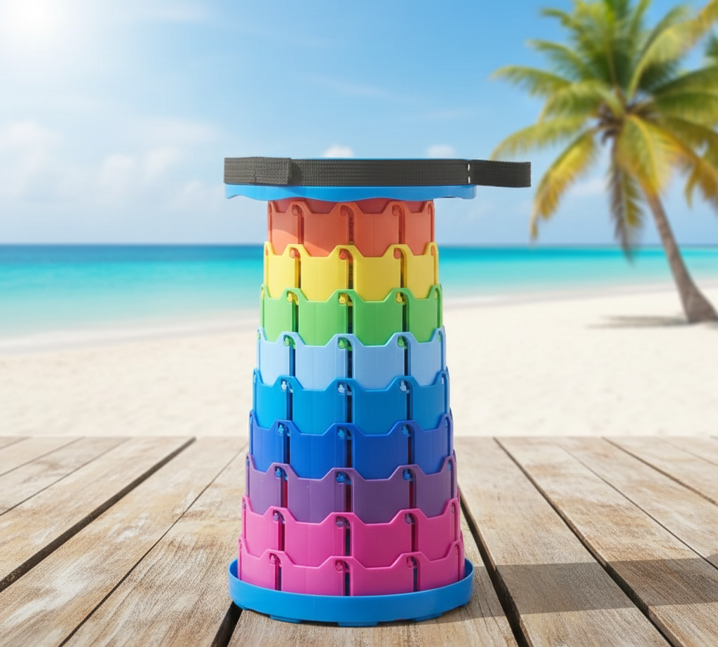 Portable Rainbow Telescopic Stool – Lightweight Collapsible Folding Seat