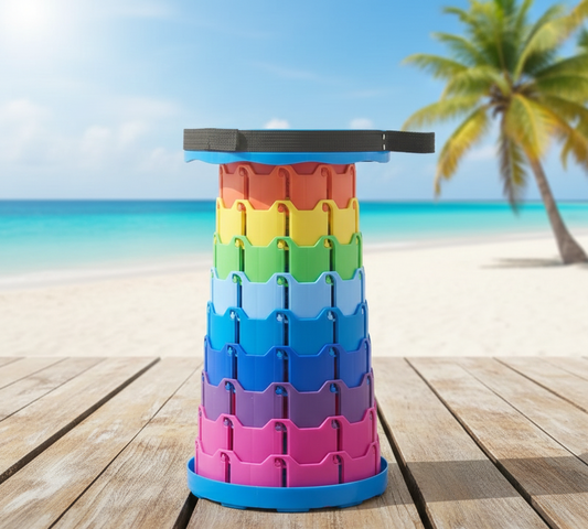 Portable Rainbow Telescopic Stool – Lightweight Collapsible Folding Seat