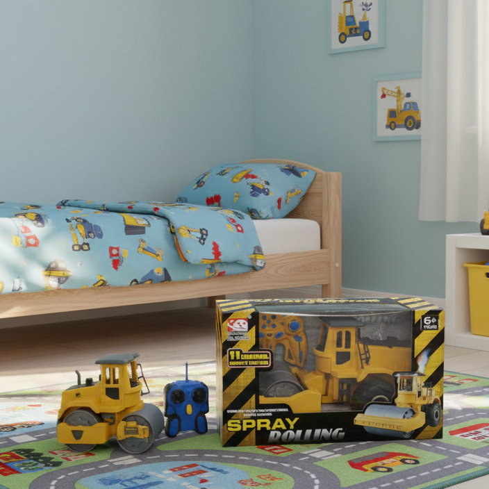 Construction Machine Roller – Remote Control Toy with Spray Effect