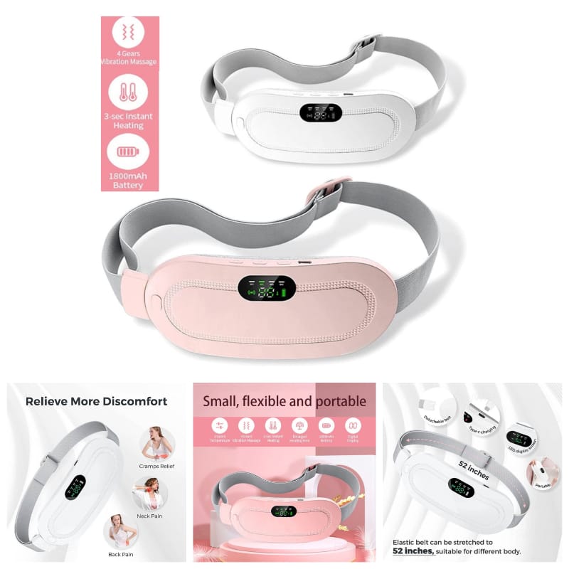 Digital Period Pain Relief Pad – Heating & Vibrating Belt for Menstrual Cramps