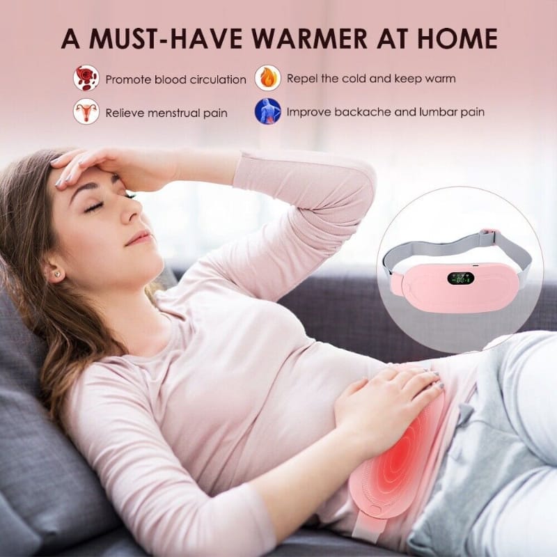 Digital Period Pain Relief Pad – Heating & Vibrating Belt for Menstrual Cramps