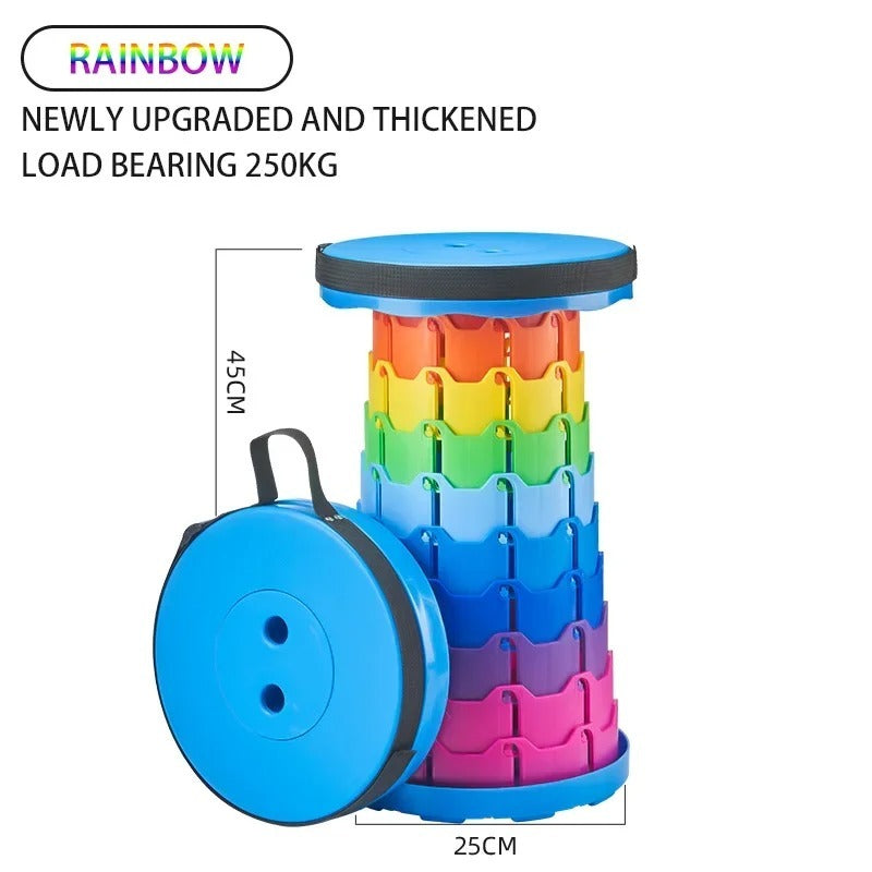 Portable Rainbow Telescopic Stool – Lightweight Collapsible Folding Seat